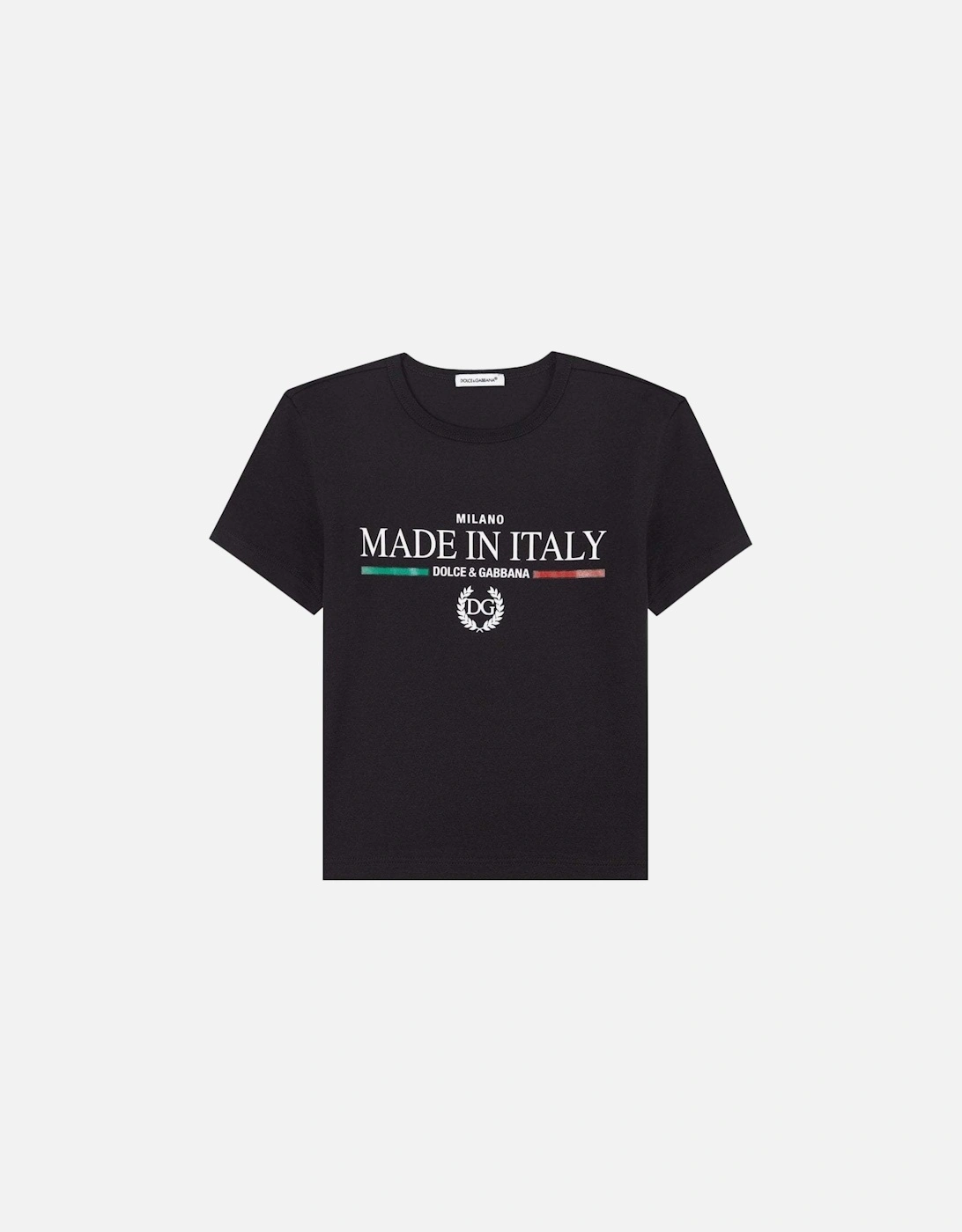 Boys Made In Italy Flag T-Shirt Black, 3 of 2