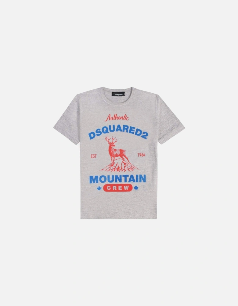Men's  Mountain Crew Print T-Shirt Grey