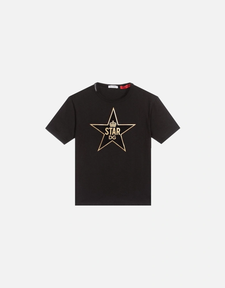 Boys Star Gold T-shirt Black