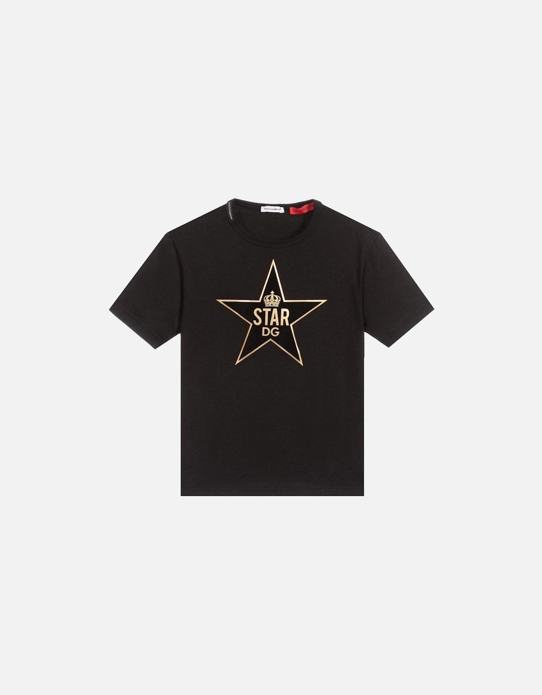 Boys Star Gold T-shirt Black, 3 of 2