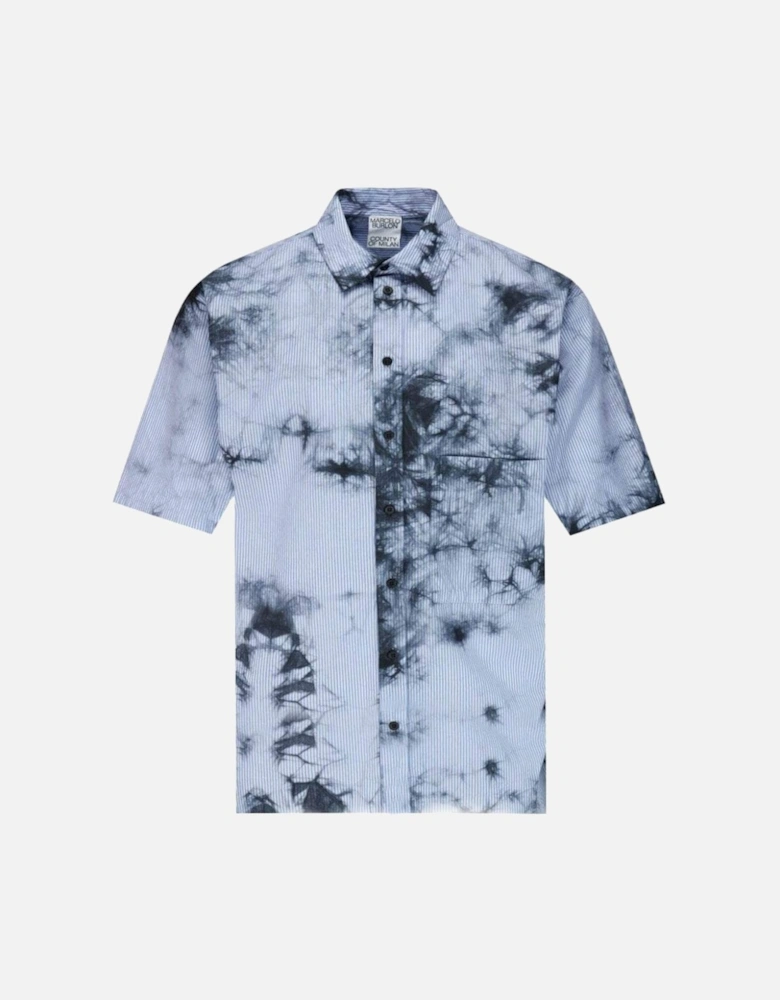 Men's Tie Dye Striped Shirt Blue