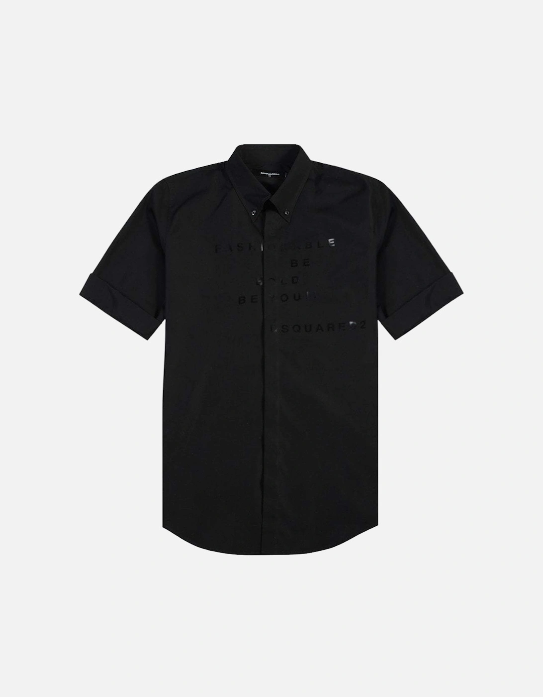 Men's Graphic Print Three Quarter Sleeve Shirt Black, 6 of 5