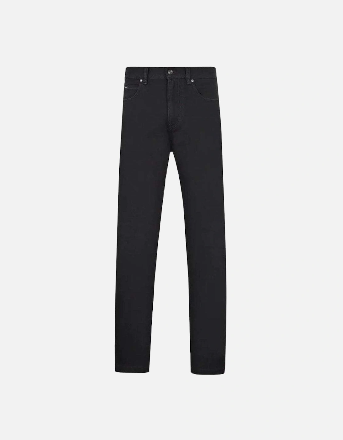 Men's Stretch Cotton Luxe Twill 5-Pocket Denim Jeans Black, 4 of 3