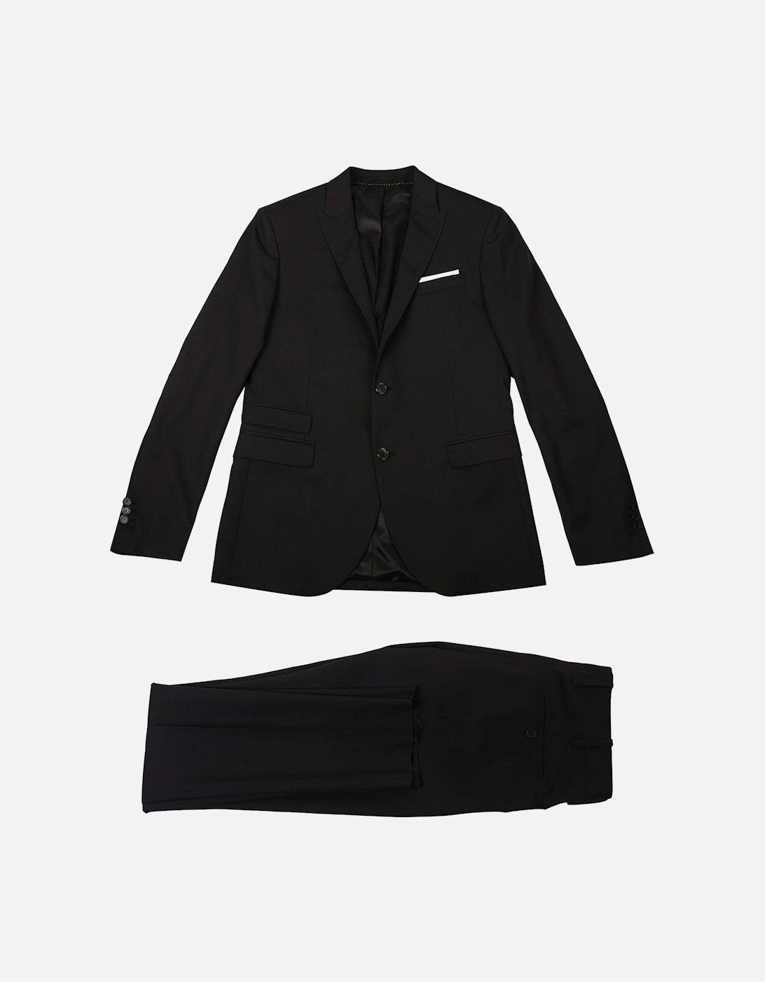 Men's Peak Lapel Formal Two Piece Suit Black, 2 of 1