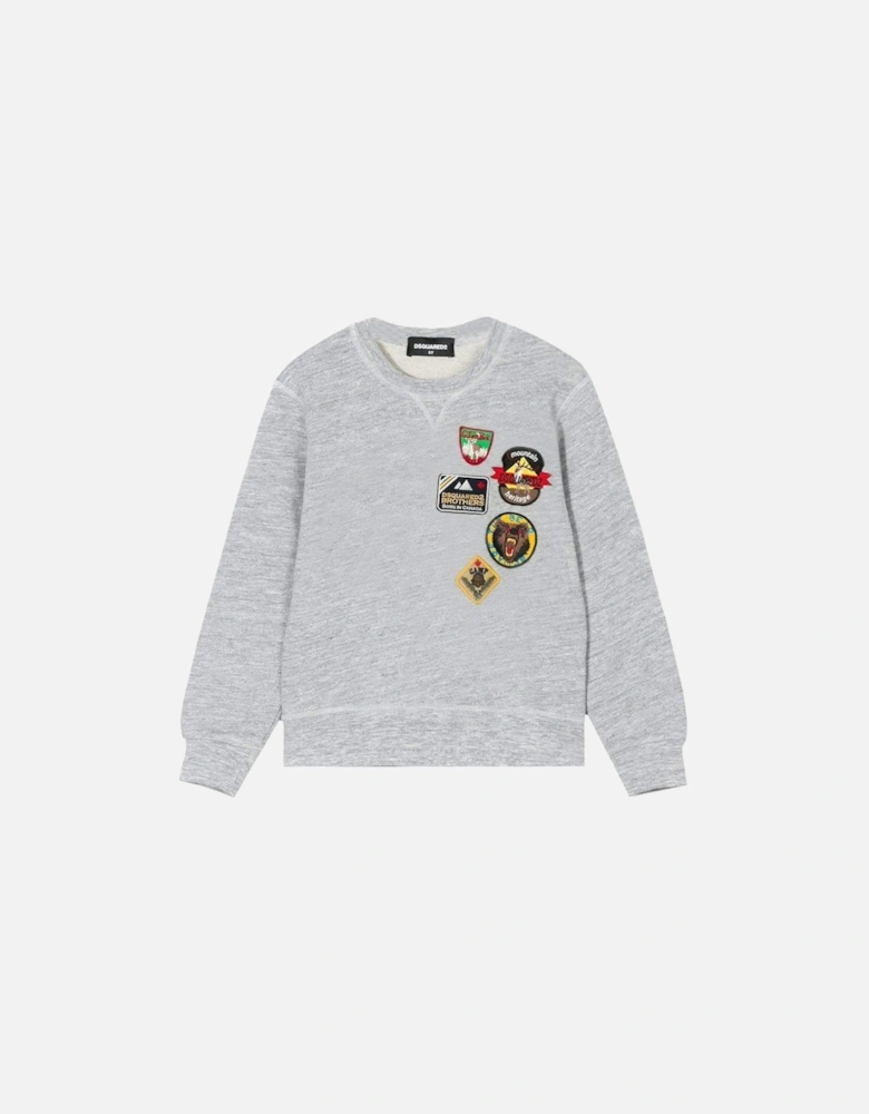 Boys Badge Sweatshirt Grey