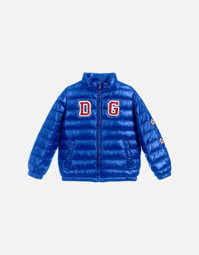 Boys Logo Puffer Jacket Blue