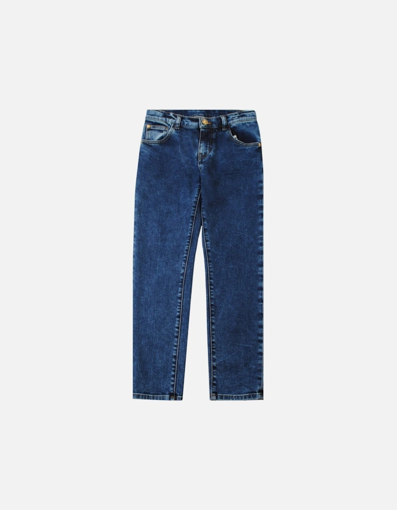 Young Boys Gold Button Jeans Blue