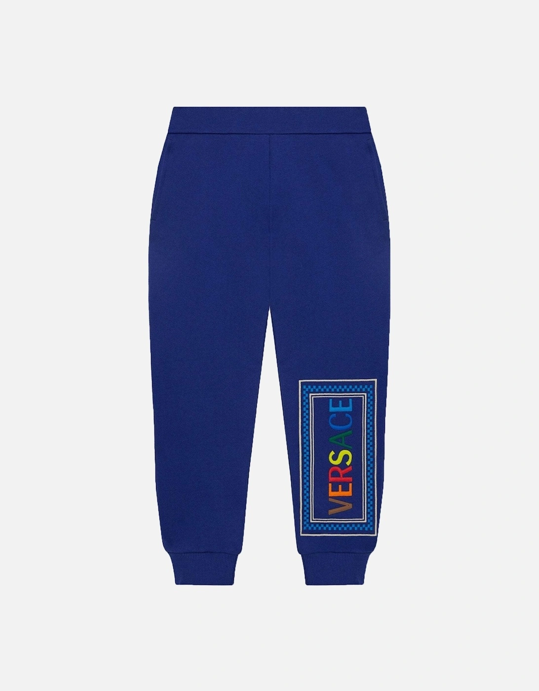 Boys Cotton Logo Joggers Blue, 3 of 2