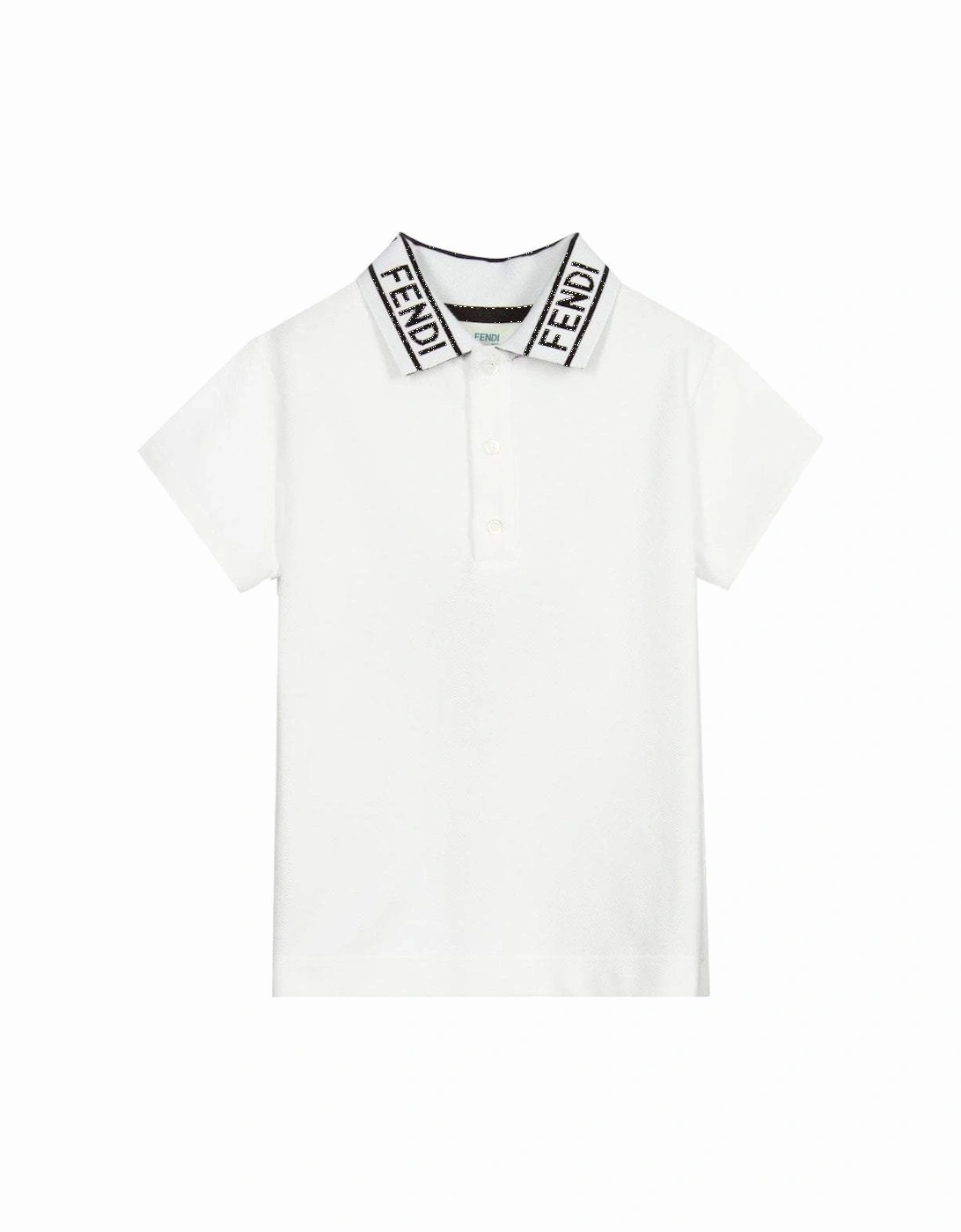 Boys Cotton Polo Shirt White, 2 of 1