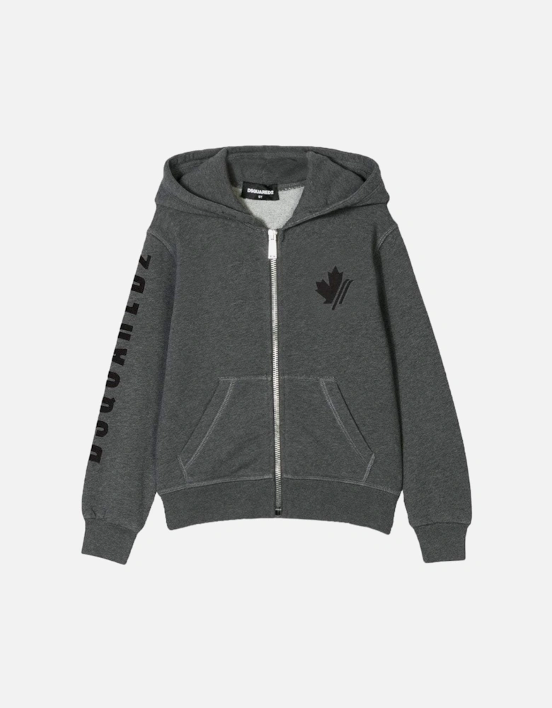 Boys Maple Leaf Hoodie Grey