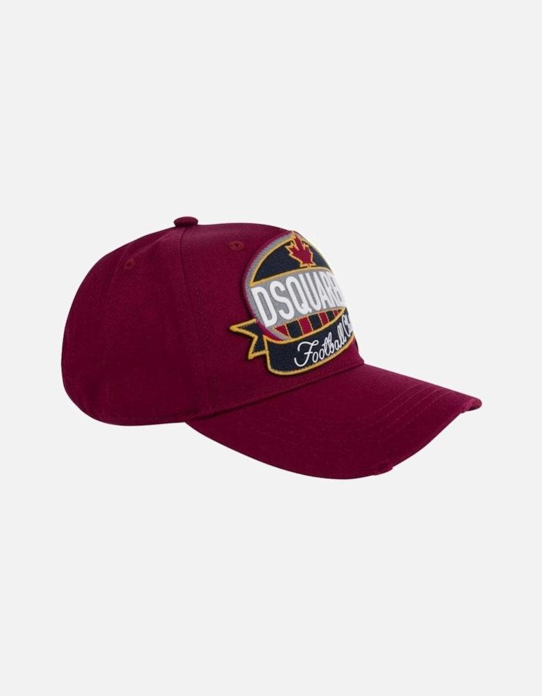 Men's Embroidered Patch Baseball Cap Burgundy
