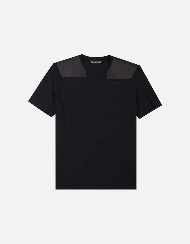 Men's Leather Patch T-Shirt Black