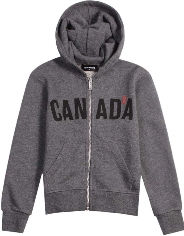 Boys Canada Hoodie Dark Grey