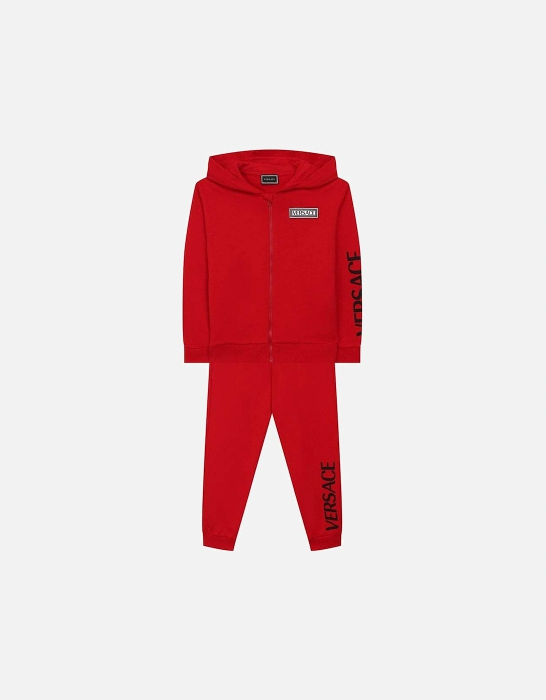 Boys Cotton Tracksuit Red, 2 of 1