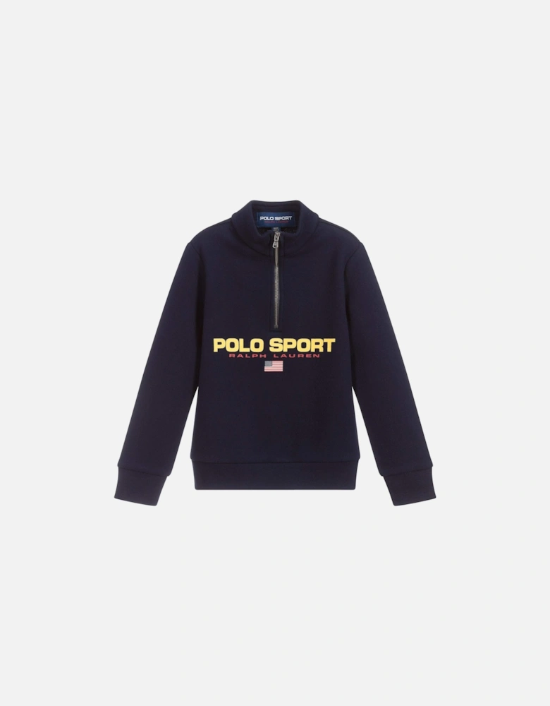 Boy's Polo Sport Zip-Up Top Navy