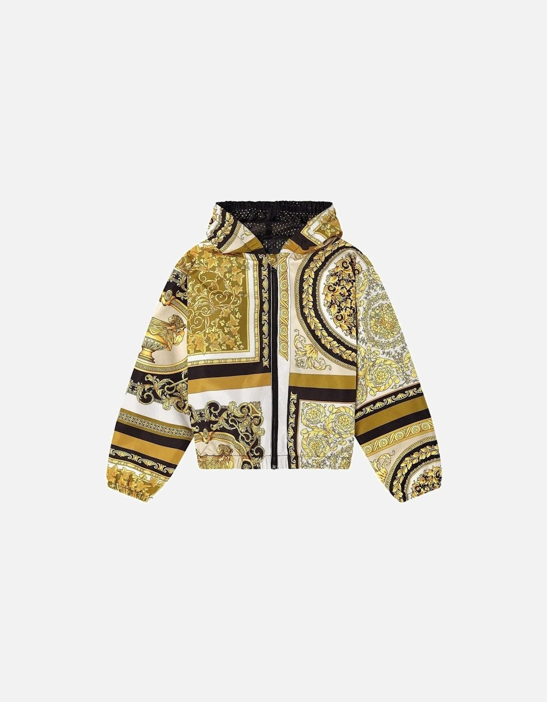 Boys Barocco Mosaic Print Hooded Jacket Gold, 4 of 3