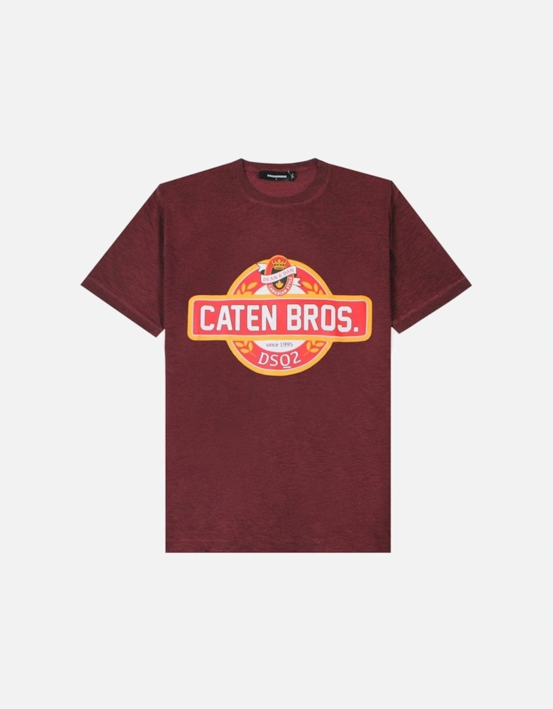 Men's Caten Bros Logo T-Shirt Burgundy
