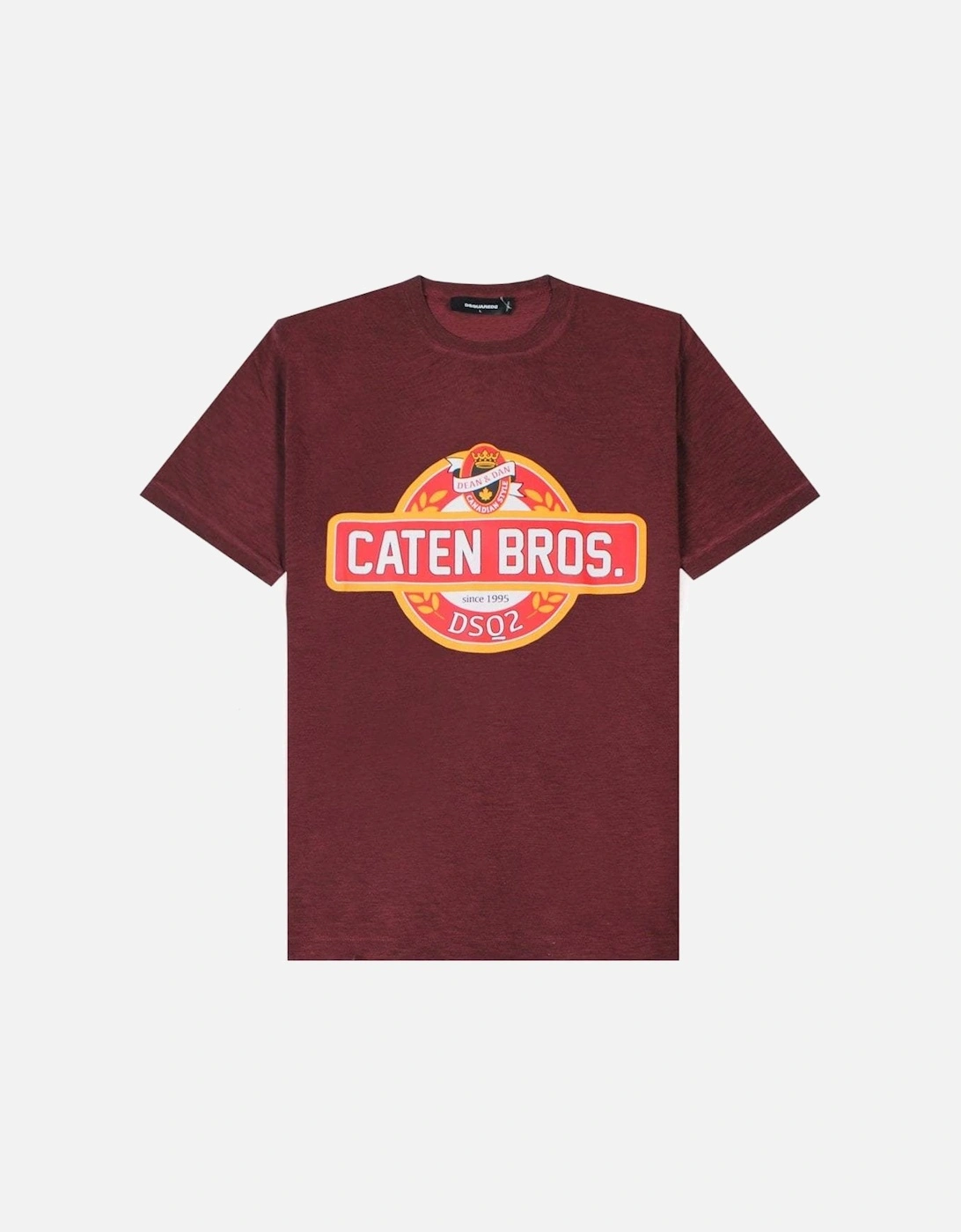 Men's Caten Bros Logo T-Shirt Burgundy, 5 of 4