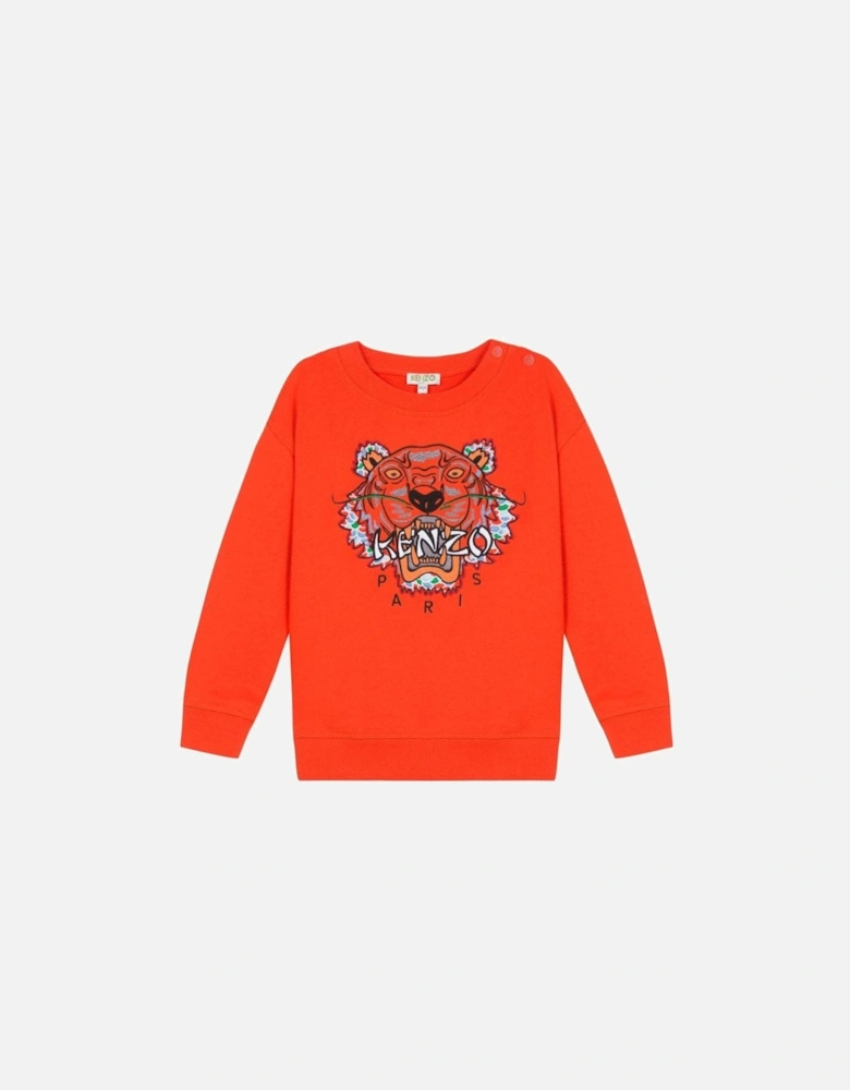Baby Boys Tiger Print Sweatshirt Orange