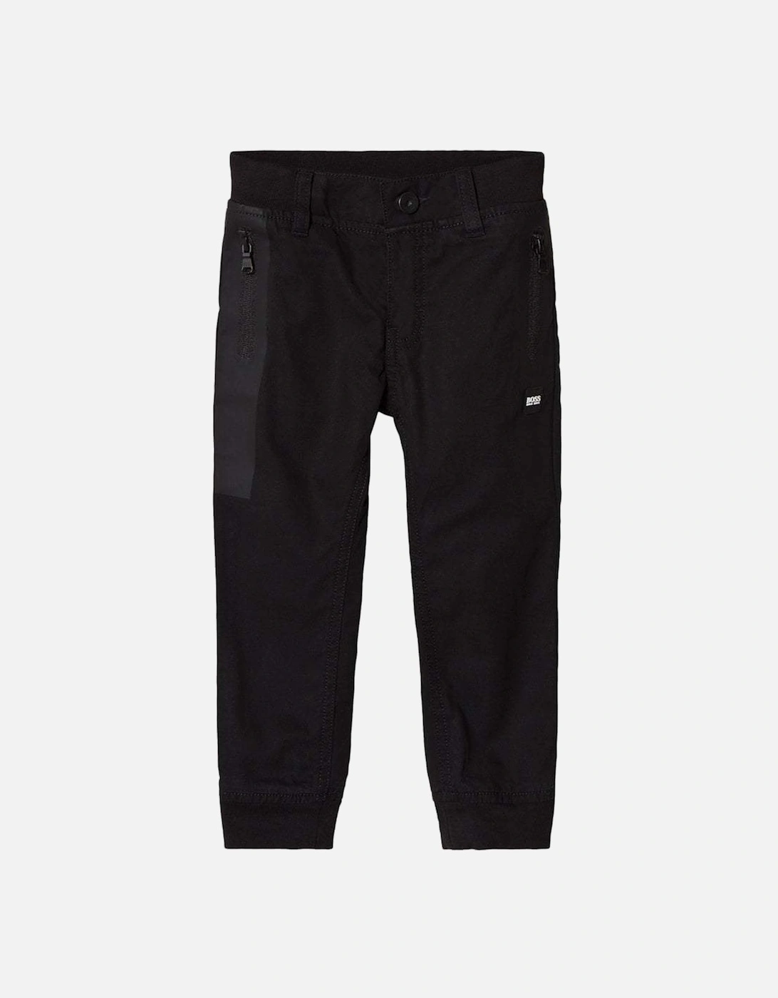 Boys Cargo Trousers Black, 2 of 1