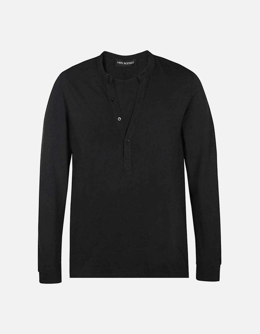 Men's Long Sleeve Jersey T-shirt Black, 3 of 2