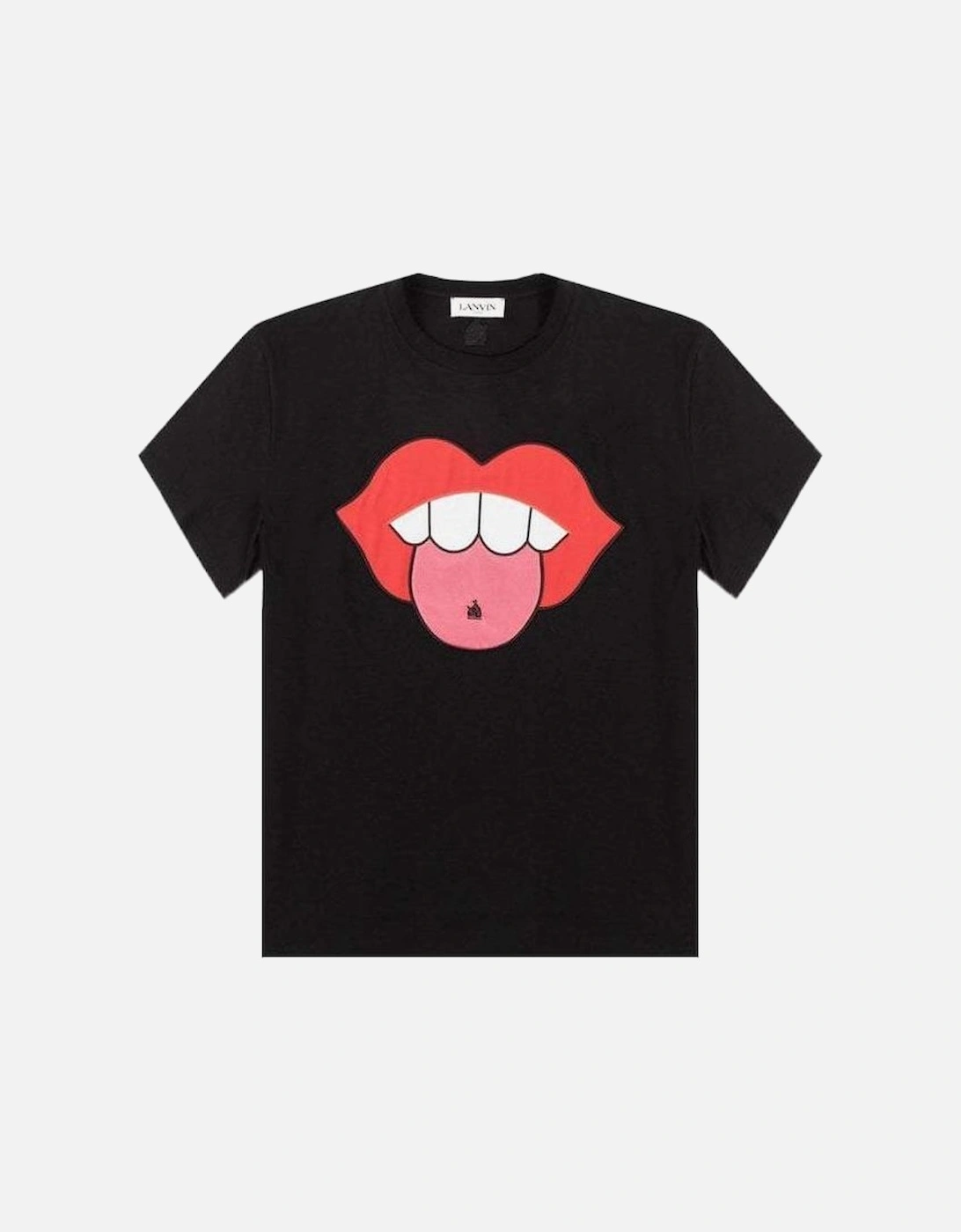 Men's Applied Artwork Mouth T-Shirt Black, 2 of 1