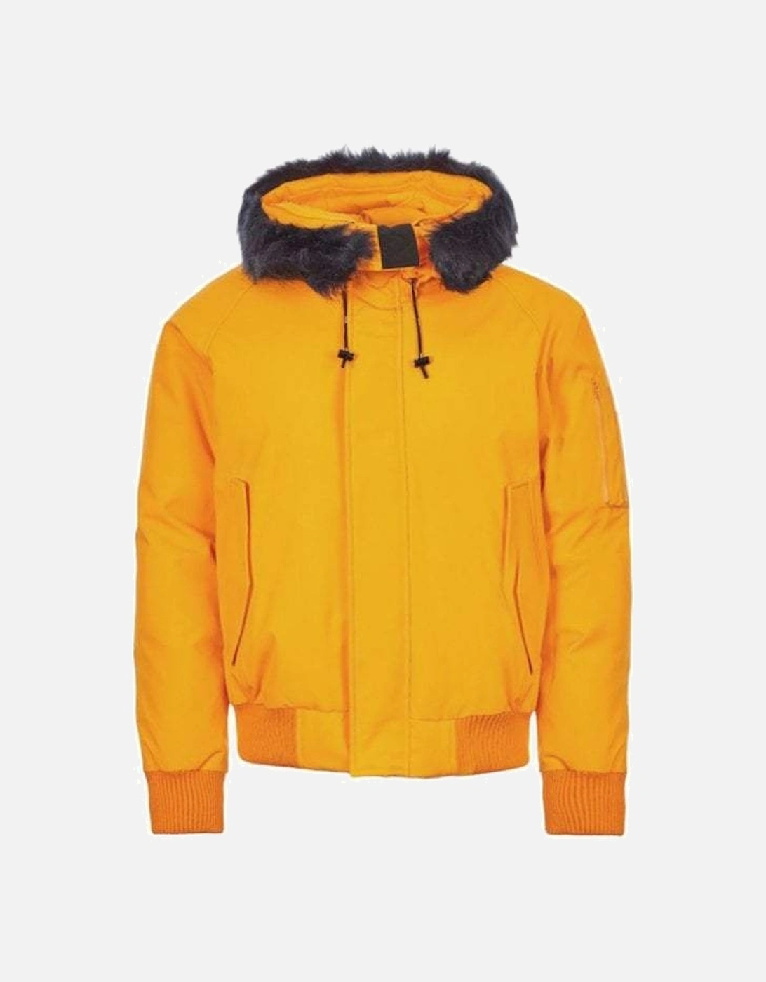 Men's Padded Fur Hooded Parka Jacket Orange, 6 of 5