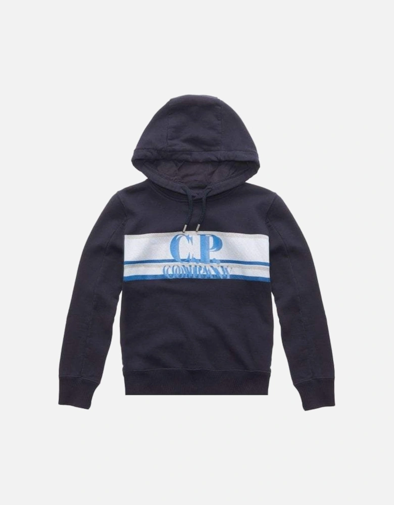 C.P Company Boys Textured Logo Hoodie Black