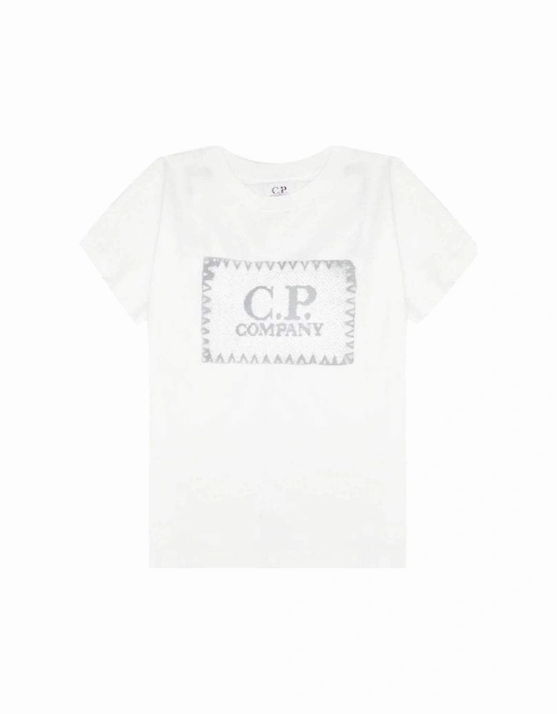C.P Company Boys Total Eclipse Logo T-shirt White