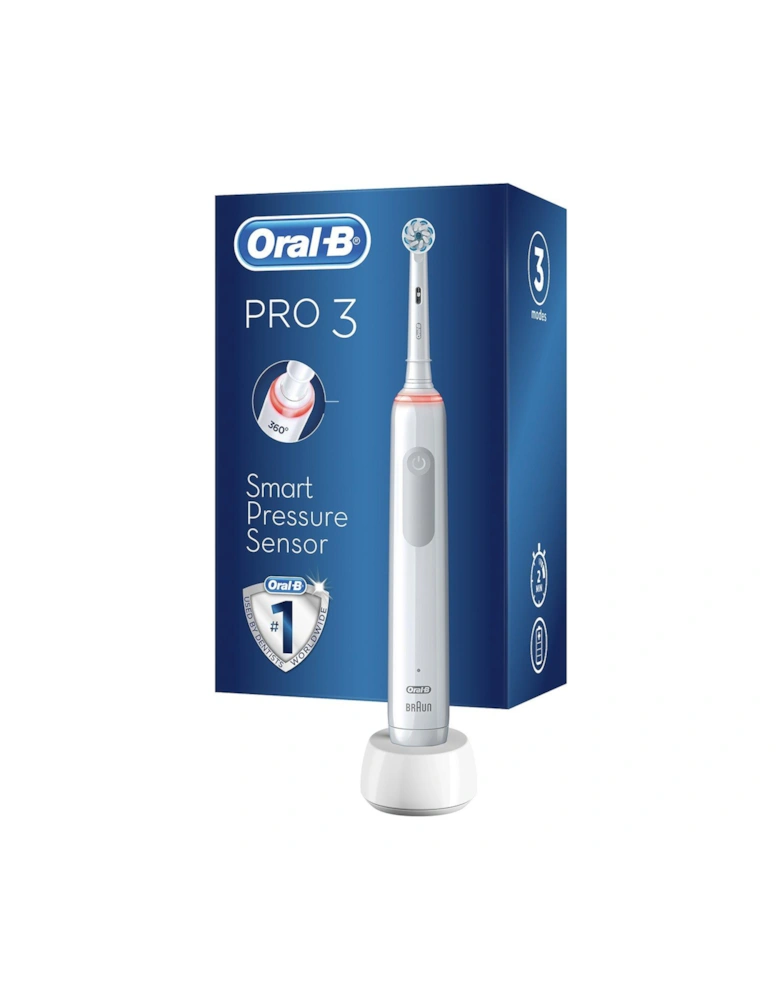 Oral-B Pro 3 - 3000 Sensitive Clean - White Electric Toothbrush Designed By Braun