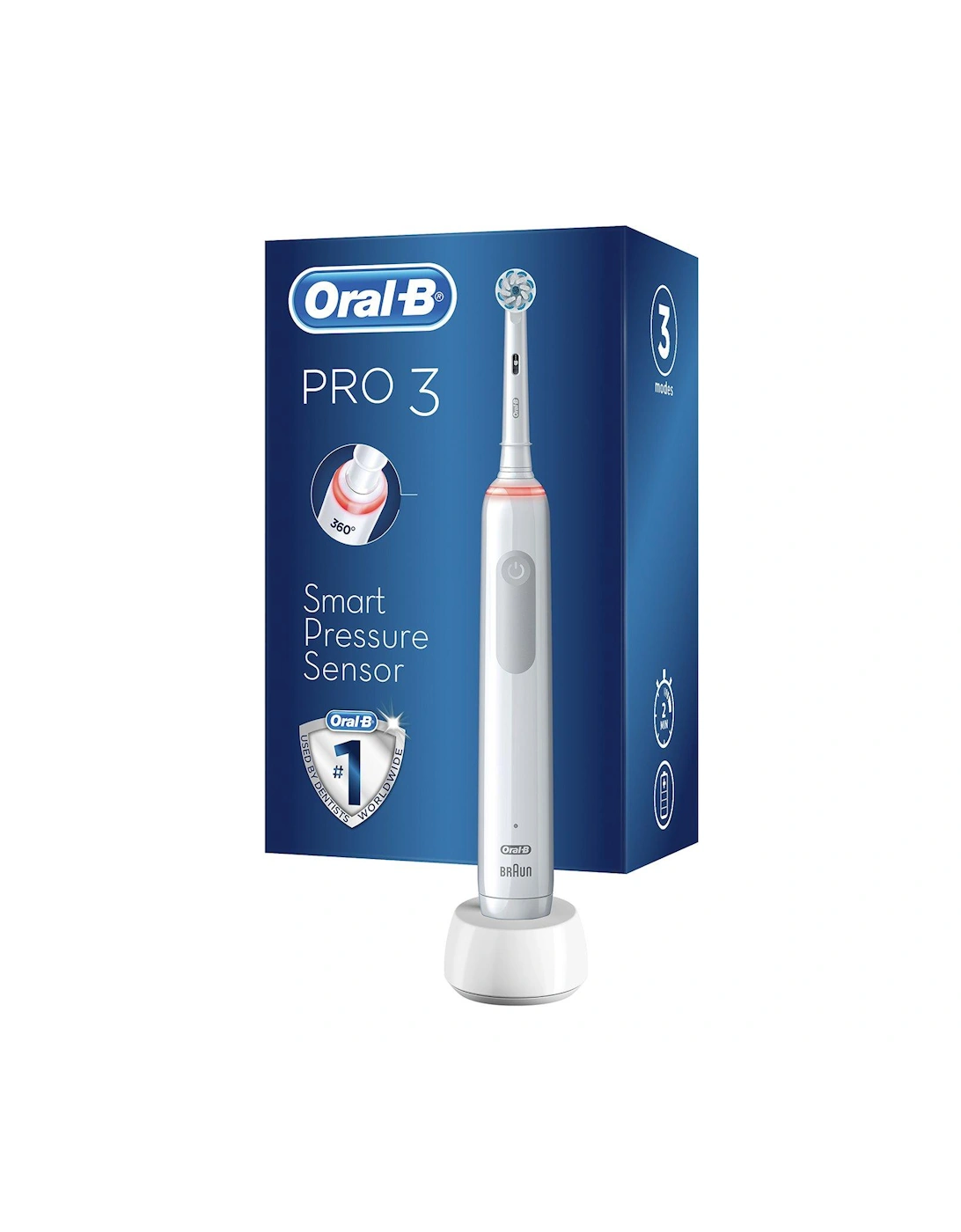 Oral-B Pro 3 - 3000 Sensitive Clean - White Electric Toothbrush Designed By Braun, 2 of 1