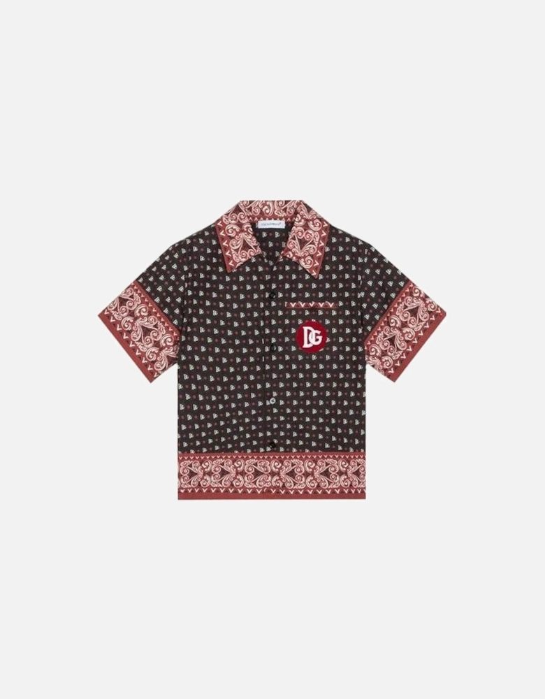 Boys Bandana Print Shirt Red & Black