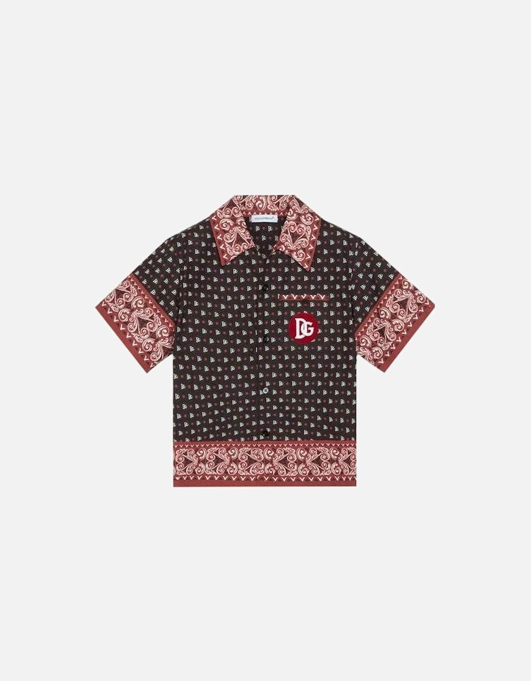 Boys Bandana Print Shirt Red & Black, 3 of 2