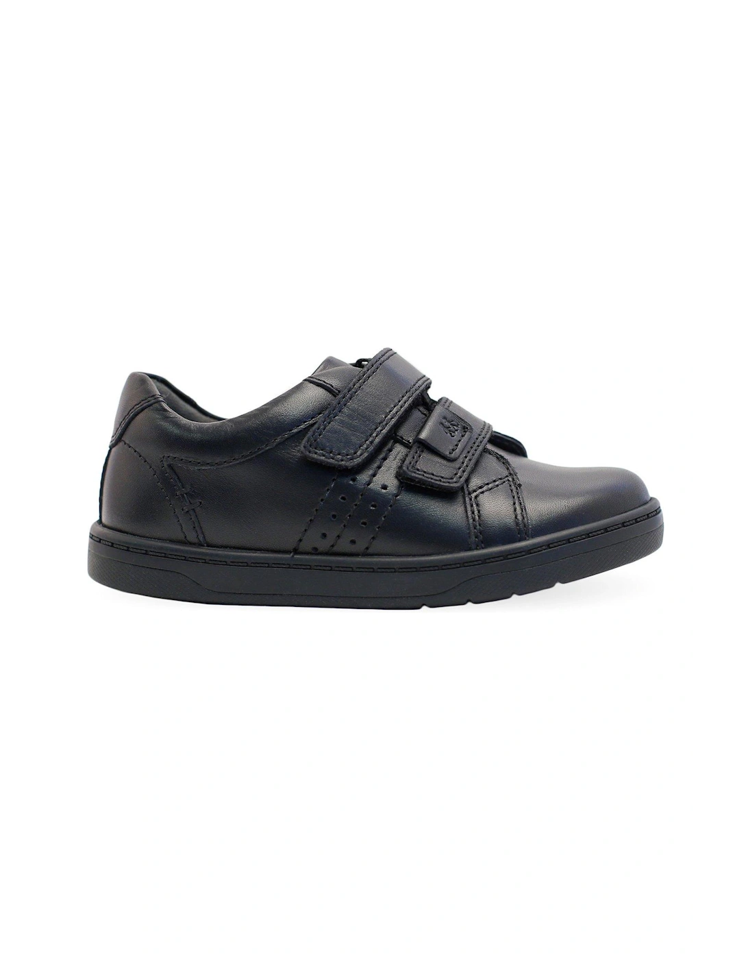 Explore Black Leather Trainer Style Boys School Shoes, 2 of 1