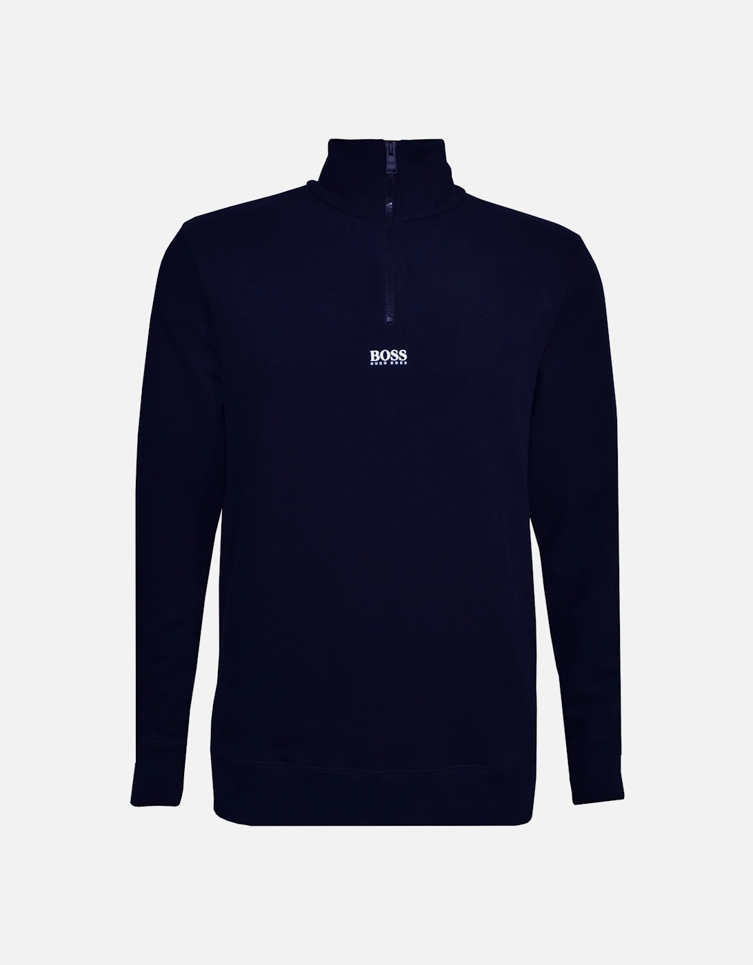 Men's Navy Half zip Zapper Sweatshirt, 4 of 3