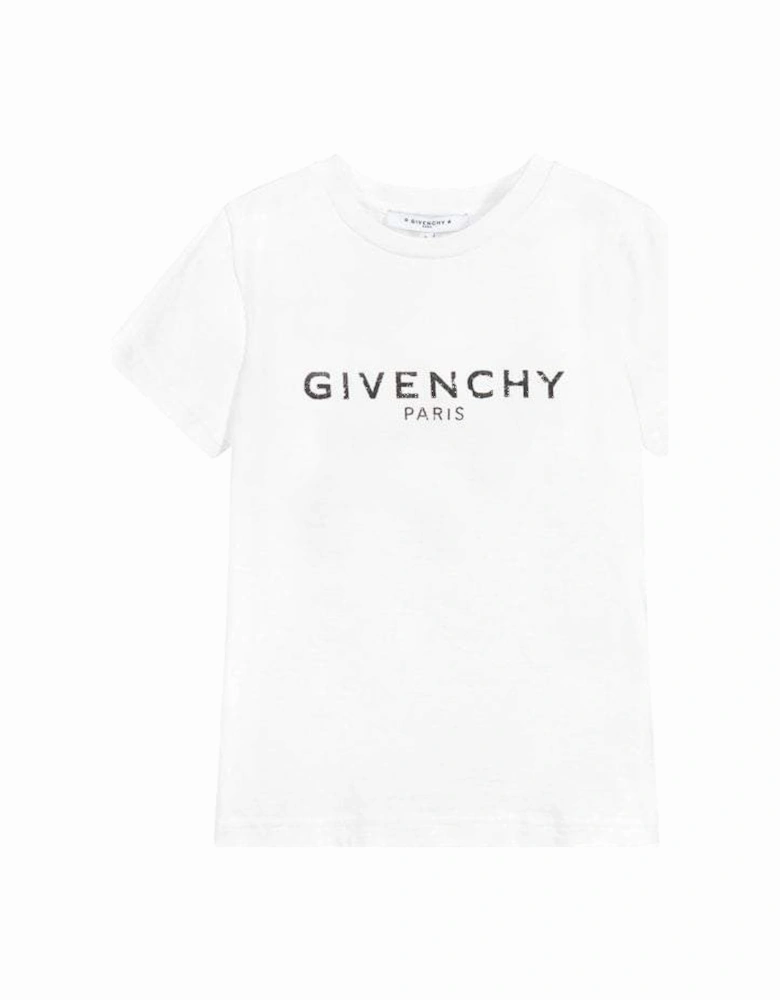 Boys Logo Print T-Shirt White