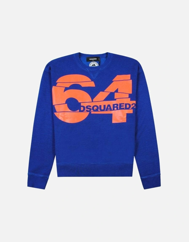 Men's 64 Graphic Print Sweatshirt Blue