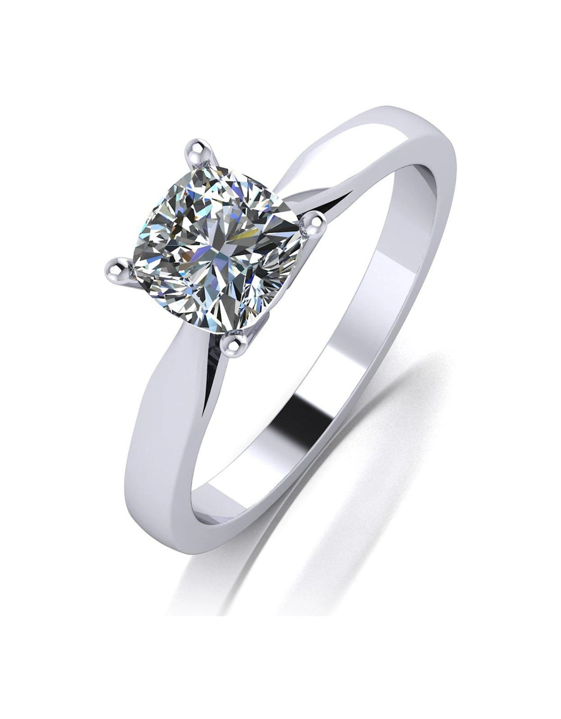 Platinum 1.1ct Cushion Shaped Solitaire Ring, 2 of 1