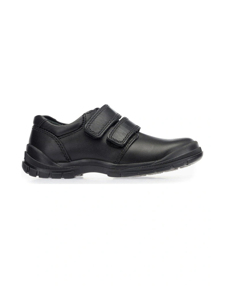 Engineer Vegan Double Riptape Boys School Shoes - Black