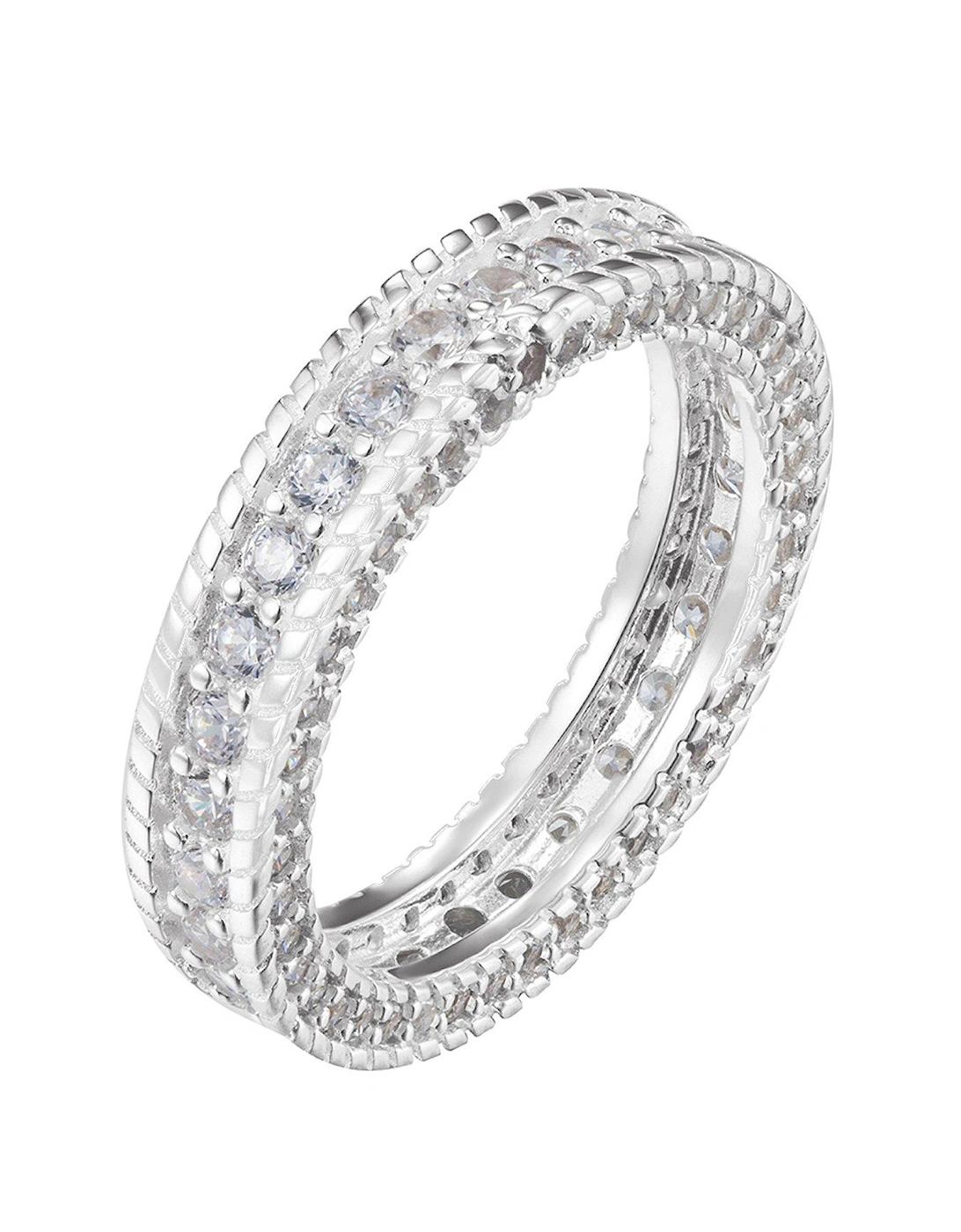 Sterling Silver & Cubic Zirconia Eternity Ring, 3 of 2