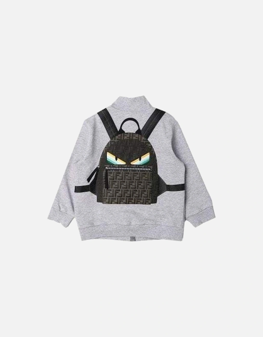 Boys Zip Top With 3D Backpack Print Grey, 3 of 2