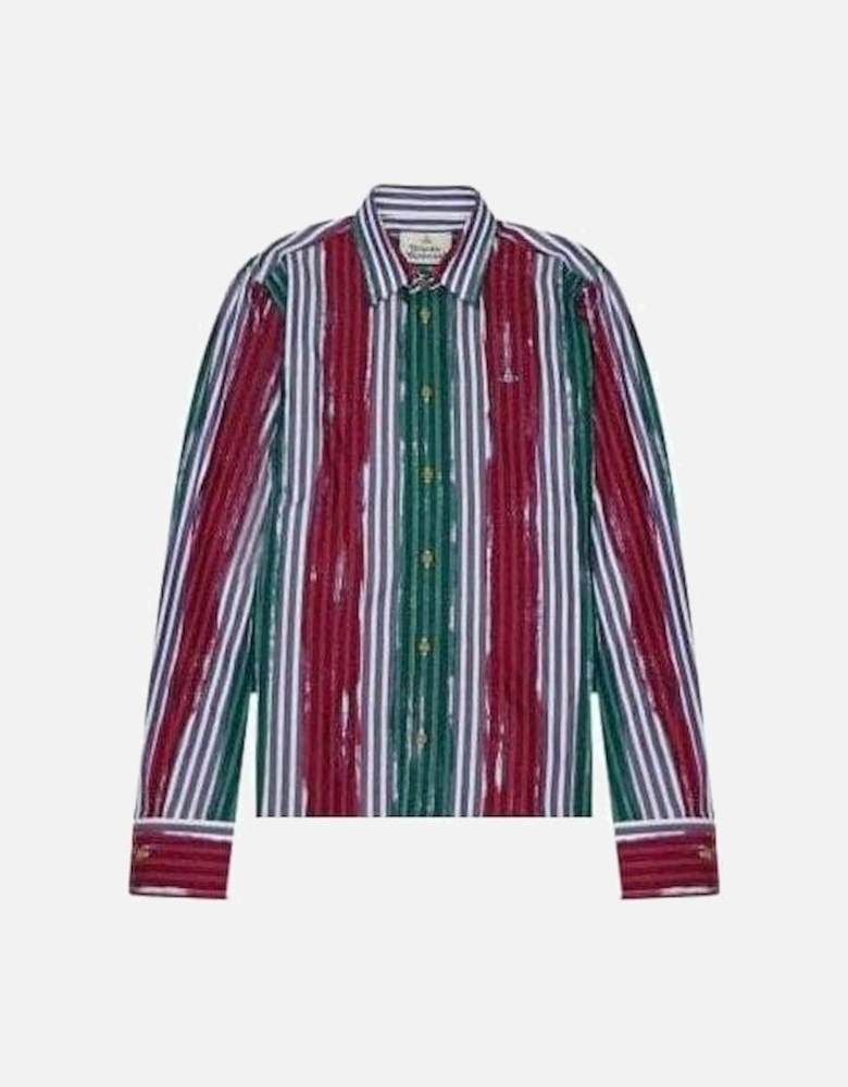 Men's Painted Stripe Shirt Multi-Coloured