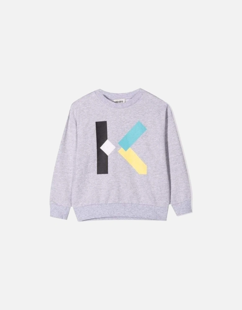 Boys Large "K" Logo Sweater Grey