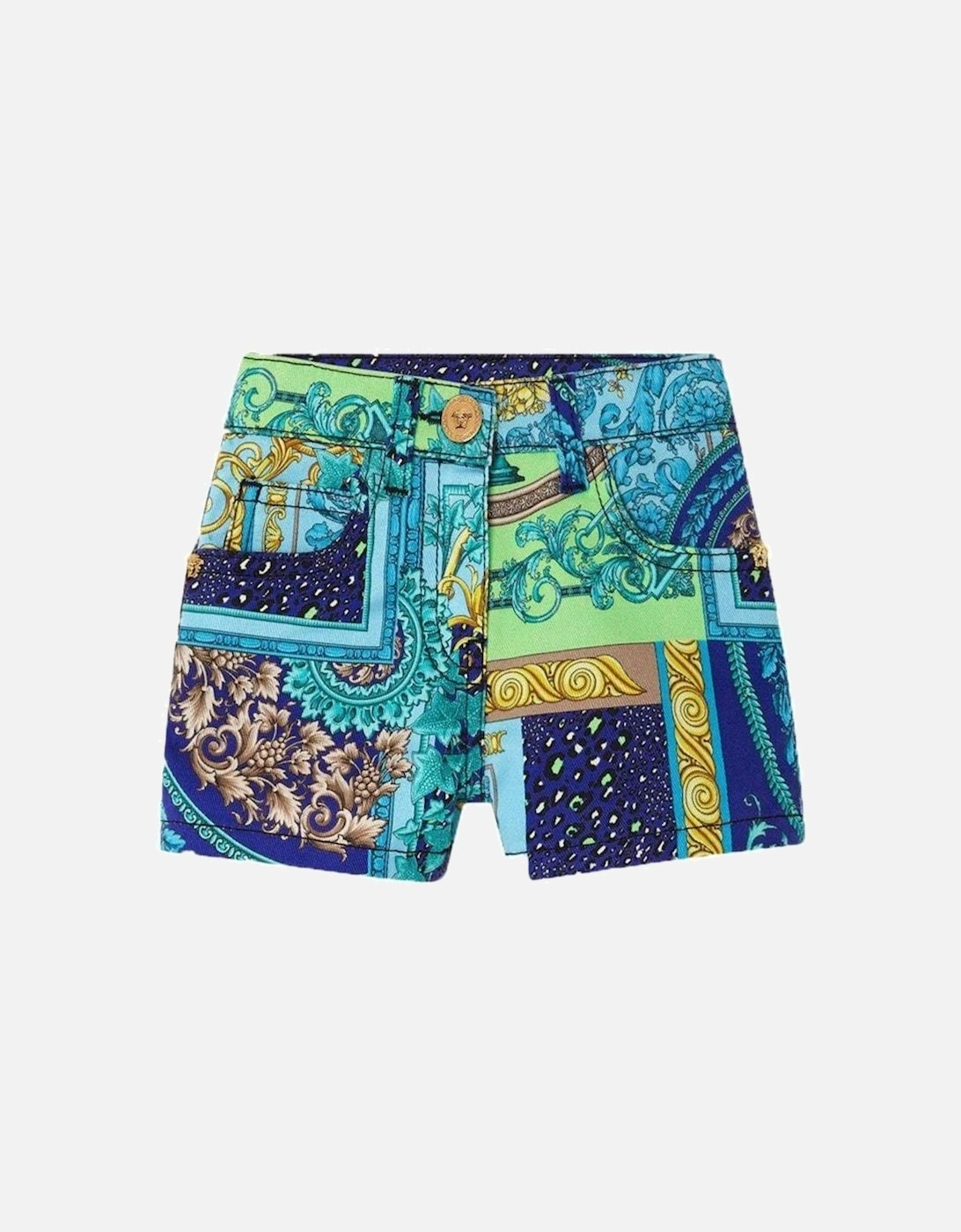 Baby Boys Barocco Patchwork Shorts Blue, 4 of 3