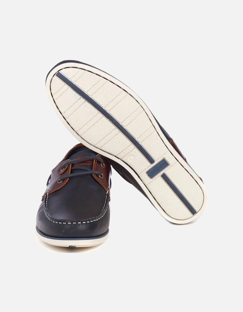 Barbour Men's Navy/ Brown Wake Boat Shoes