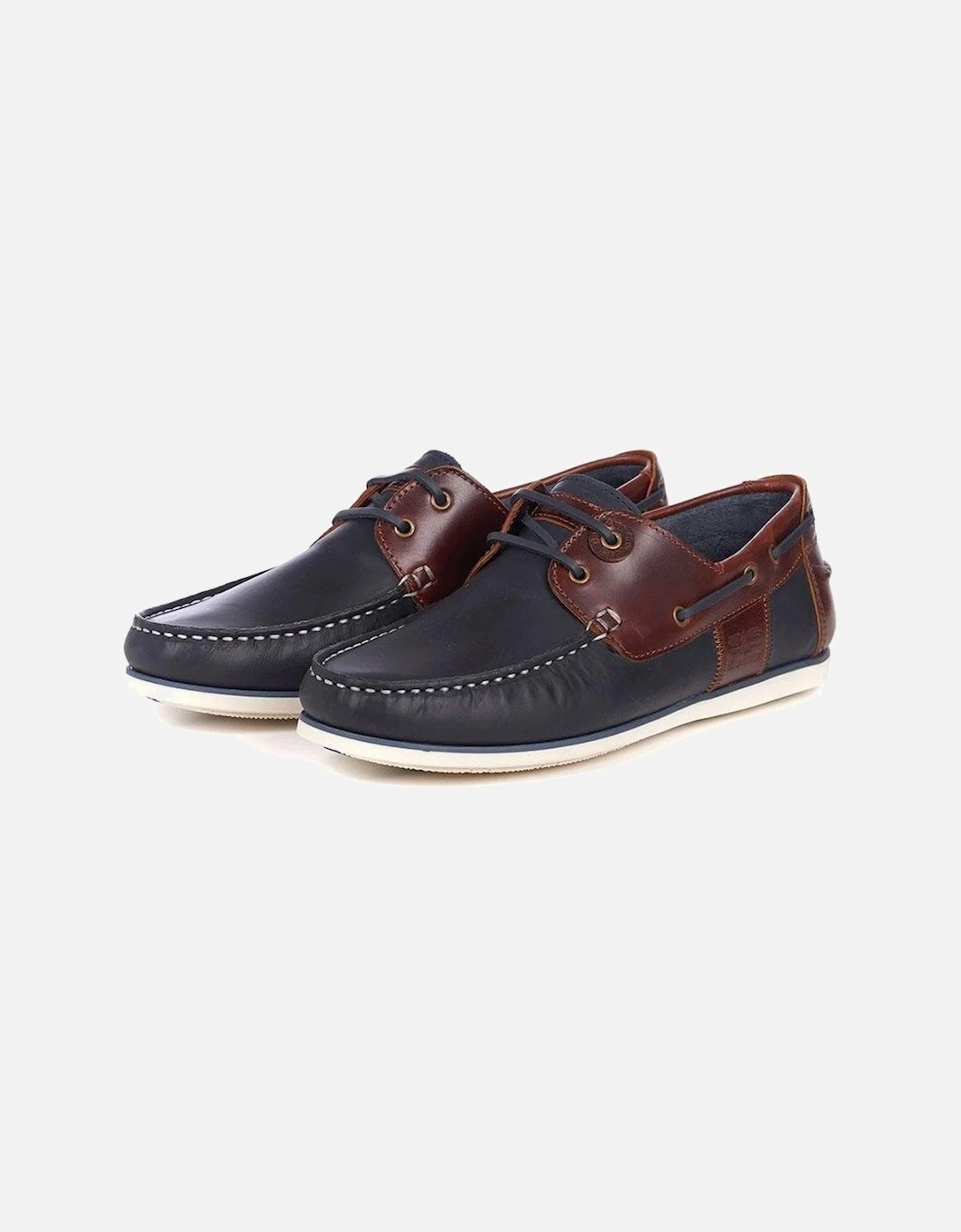 Barbour Men's Navy/ Brown Wake Boat Shoes