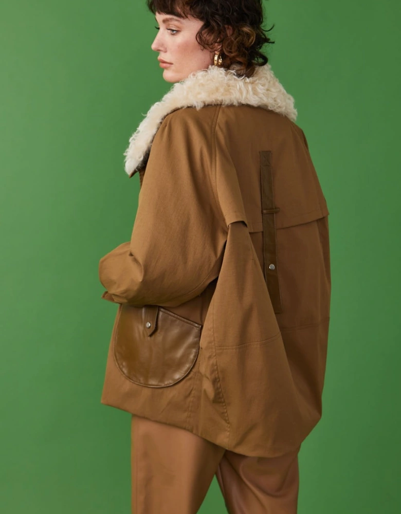 Limited Edition Shearling Parker Coat in Earth Tones