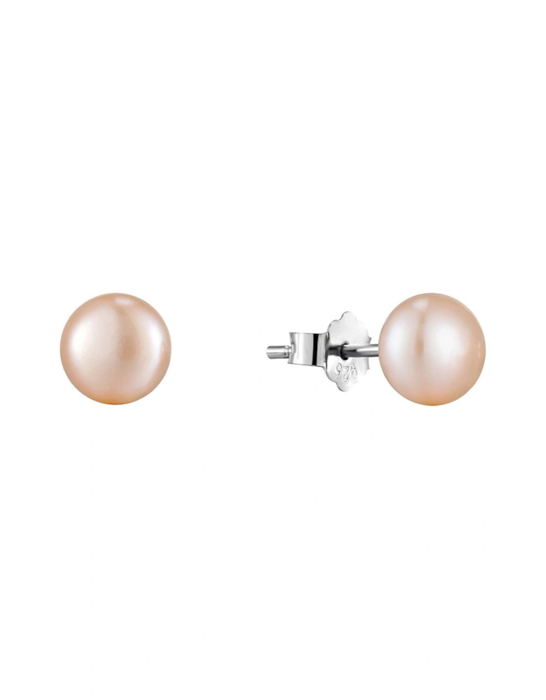 Sterling Silver Pink Pearl Studs