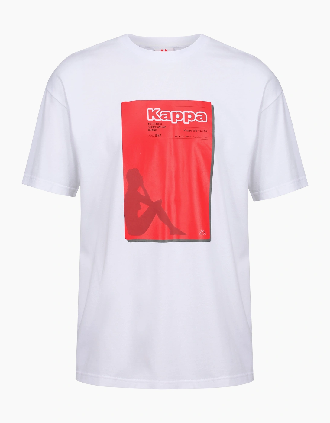 Kappa Men's White Enfas Logo T-Shirt |  36 Small
