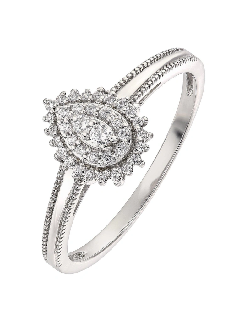 9ct White Gold 0.16ct Diamond Engagement Ring